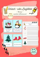 Vorschau - Stationenlernen - Schleichdiktat oder Laufdiktat Klasse 2 Winter - Deckblatt