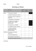 Vorschau - Präsentationen/Tafelbilder - Bewertungsraster Plakat/ Kurzvortrag Mathematik - Deckblatt