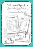 Vorschau - Stationenlernen - Zeitformen-Olympiade Stationenarbeit mit Selbstkontrolle - Deckblatt