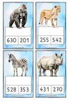 Vorschau - Stationenlernen - Kopfrechnen im ZR 1000 - Aufgabenkarten Zootiere - Seite 2