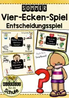 Vorschau - Spiele - Vier-Ecken-Spiel Sommer Grundschule – Bewegungsspiel & Kennenlernspiel (Klasse 2–4) | letzte Schulwochen - Deckblatt