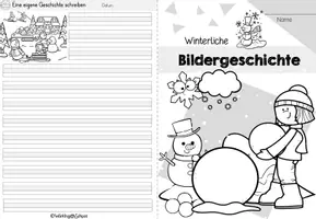 Vorschau - Stationenlernen - Bildergeschichte Winter | Deutsch Klasse 1-4 | Geschichten schreiben - Seite 2