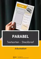 Vorschau - Arbeitsblätter - Parabel (Textsorte): Übersicht und Merkmale - Deckblatt
