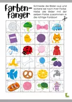 Vorschau - Arbeitsblätter - Farbenmeister: Farberkennung und Feinmotorik 🎨✂️🌟 - Deckblatt