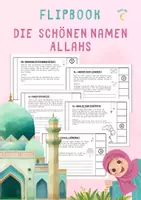 Vorschau - Stationenlernen - Die schönen Namen ALLAHS - Flipbook Islam - Deckblatt