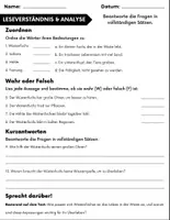 Vorschau - Arbeitsblätter - Wüstenfuchs: Leseverständnis und Kreuzworträtsel mit Lösungen - Seite 2