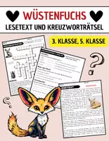 Vorschau - Arbeitsblätter - Wüstenfuchs: Leseverständnis und Kreuzworträtsel mit Lösungen - Deckblatt