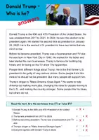 Vorschau - Arbeitsblätter - Who is Trump? Reading Comprehension - Seite 2
