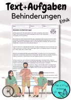 Vorschau - Arbeitsblätter - Menschen mit Behinderungen Infotext und Aufgaben - Deckblatt