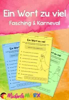Vorschau - Arbeitsblätter - Ein Wort zu viel - Fasching und Karneval - Deckblatt