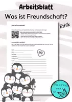 Vorschau - Arbeitsblätter - Was ist Freundschaft? Ethik Arbeitsblatt - Deckblatt