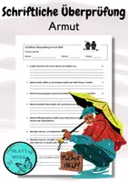 Vorschau - Test - Ethik: Armut, schriftliche Überprüfung Klasse 5, 6 (Themen: Armut, Kinderarmut, Obdachlosigkeit) - Deckblatt