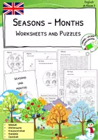 Vorschau - Arbeitsblätter - Seasons and Months – Worksheets and Puzzles - Deckblatt
