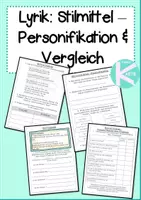 Vorschau - Arbeitsblätter - Lyrik/Gedicht: Stilmittel - Personifikation & Vergleich - Deckblatt