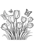Vorschau - Mal- und Bastelvorlagen - Tulpen Ausmalbilder Fensterbilder Mandala Bilder ausmalen - Seite 2
