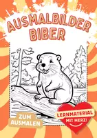 Vorschau - Arbeitsblätter - Ausmalbilder Biber - Deckblatt