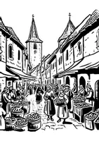 Vorschau - Arbeitsblätter - Mittelalter Stadt Ausmalbilder Fensterbilder Bilder zum Ausmalen - Seite 2