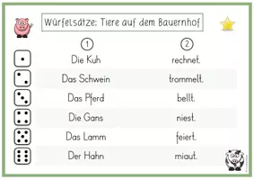 Vorschau - Spiele - Tierische Würfelsätze - Bauernhof, Haustiere, Meer & Wildnis (dreifach differenziert) - Seite 1