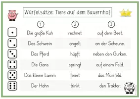 Vorschau - Spiele - Tierische Würfelsätze - Bauernhof, Haustiere, Meer & Wildnis (dreifach differenziert) - Seite 2