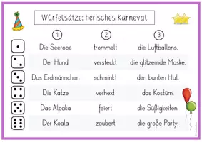 Vorschau - Spiele - Tierische Würfelsätze - Karneval, Ostern, Halloween & Weihnachten (dreifach-differenziert) - Seite 2