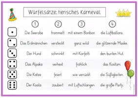 Vorschau - Spiele - Tierische Würfelsätze - Karneval, Ostern, Halloween & Weihnachten (dreifach-differenziert) - Seite 3