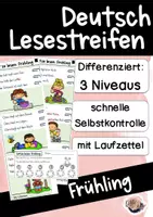 Vorschau - Stationenlernen - Lesestreifen Frühling - Deckblatt
