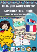 Vorschau - Merkblätter - Bild- und Wortkarten: pays et continents - Deckblatt