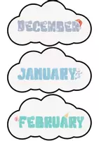 Vorschau - Präsentationen/Tafelbilder - Seasons and Months - Monate Wortkärtchen - Seite 3