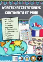 Vorschau - Arbeitsblätter - Wortschatzstationen: pays et continents - Deckblatt