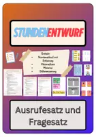 Vorschau - Stundenentwürfe - Stundenentwurf - Ausrufesatz und Fragesatz + Stundenablauf inklusive Material (1. Und 2. Klasse, FLEX geeignet, differenziert) - Deckblatt