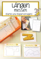 Vorschau - Aufgabenkarten - Längen messen (Kartei und Kopiervorlagen) - Deckblatt