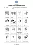 Vorschau - Arbeitsblätter - A1 temporale Präpositionen: Tandem / Sprechübung (DaZ/DaF) - Seite 1