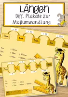 Vorschau - Arbeitsblätter - SET "Merkplakate" zu Größeneinheiten - Seite 1