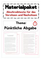 Vorschau - Arbeitsblätter - Materialpaket: Nacharbeit, Nachsitzen, Abschreibtexte - Deckblatt