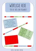 Vorschau - Präsentationen/Tafelbilder - wörtliche Rede - für die Tafel und die (Montessori) Freiarbeit - Deckblatt