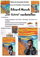 Vorschau - Mal- und Bastelvorlagen - Kunst: Edvard Munchs "Der Schrei" nachstellen (Malen wie die großen Künstler) - Deckblatt