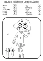 anteprima - Esercizi - Carattere stampato maiuscolo - Colora la bambina - Pagina 1