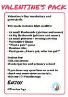 Vista previa - Unidades / Secuencias / Situaciones de Aprendizaje - Valentine's Day Bundle, ESL, ENG |Activities and games| holidays - página 1