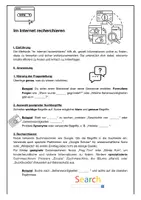Vorschau - Merkblätter - Im Internet recherchieren - Deckblatt