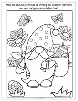 Vorschau - Mal- und Bastelvorlagen - Ausmalbilder Wichtel Frühling - Seite 3