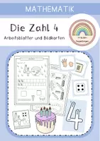 Vorschau - Arbeitsblätter - Die Zahl 4 (1. Klasse und Vorschule) - Deckblatt