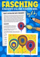Vorschau - Arbeitsblätter - Bunte Ballons nach Kandinsky - Kunstprojekt für Fasching & Karneval - Deckblatt