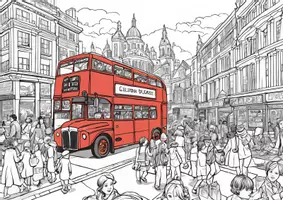 Vorschau - Mal- und Bastelvorlagen - Ausmalbild London - Deckblatt