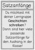 Vorschau - Poster - Satzanfänge Aushang | Geschichten schreiben - Deckblatt