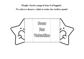 anteprima - Materiale per pittura e bricolage - Biglietto San Valentino per bambini - Pagina 1
