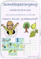 Vorschau - Arbeitsblätter - Schreibspaziergang Karibu bis B/b - Druck- & Silbenschrift - Deckblatt