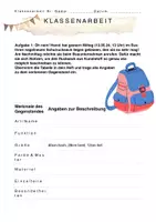 Vorschau - Klassenarbeiten - Klassenarbeit zum Thema "Gegenstandsbeschreibung" inkl. Bewertungsbogen - Seite 3