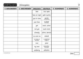 Vorschau - Arbeitsblätter - Vokabelübung - Zeitangaben (Englisch) - Seite 3
