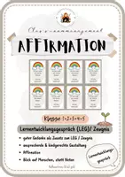 Vorschau - Arbeitsblätter - positive Gedanken/ Affirmation zum Zeugnis/ LEG Lernentwicklungsgespräch - Deckblatt