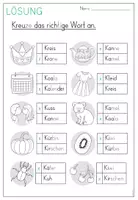 Vorschau - Arbeitsblätter - Buchstabe/Laut - K/k (1.Klasse) - Seite 2